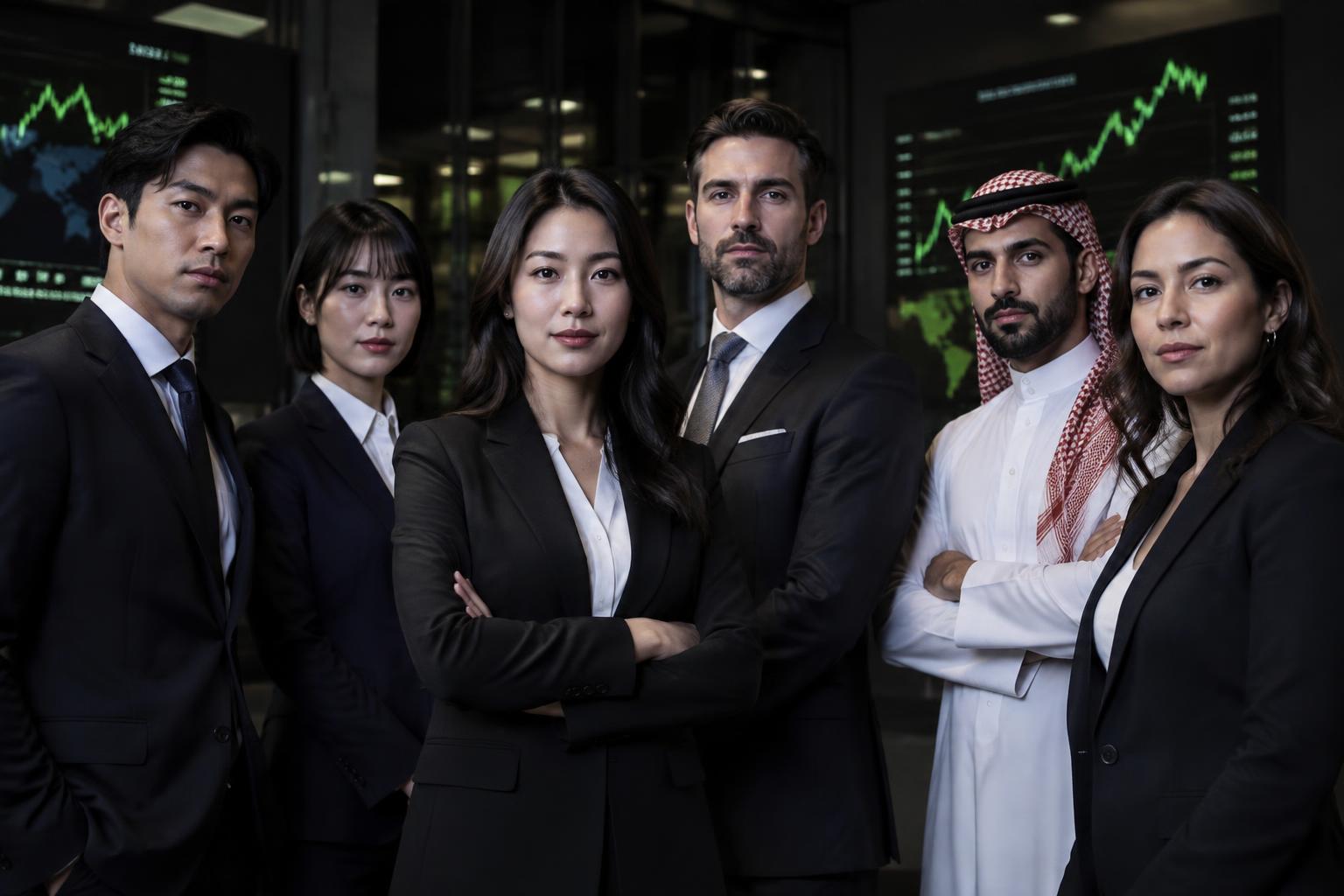 Diverse group of professionals from Korea, Japan, China, the United States, the Middle East and Latin America